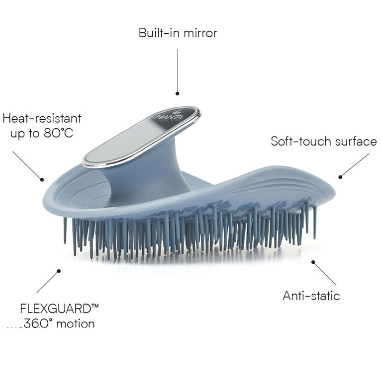 Manta Mirror Hair Brush - Powder Blue